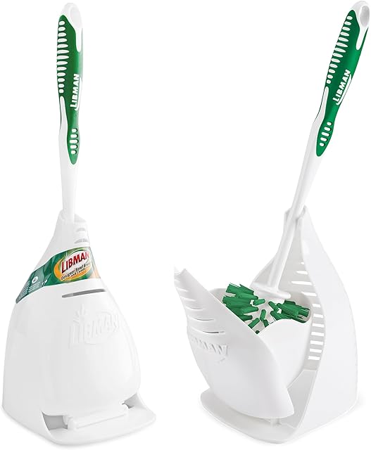 Libman Designer Bowl Brush and Caddy - 2 Pack - Toilet Brush and Holder Set, Non-Scratch, Bathroom Brush, Hygenic Caddy with Drying Slits