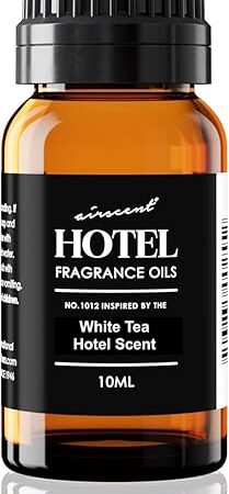 AirScent Hotel Diffuser Oil No. 1012 Inspired by The White Tea Hotel Scent - Premium Fragrance Oil for Ultrasonic and Waterless Diffusers and Crafting - 10 mL, 0.34 fl oz Glass Dropper Bottle