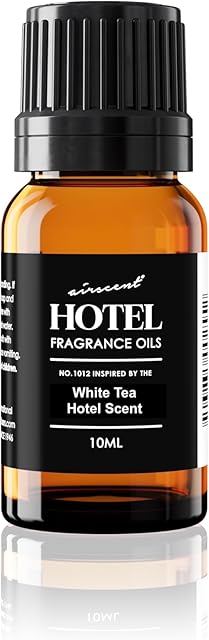 AirScent Hotel Diffuser Oil No. 1012 Inspired by The White Tea Hotel Scent - Premium Fragrance Oil for Ultrasonic and Waterless Diffusers and Crafting - 10 mL, 0.34 fl oz Glass Dropper Bottle