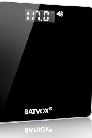 BATVOX Wide Talking Scales for Body Weight Accurate Digital Talking Bathroom Body Scale，Large LCD Screen，400 lb，Auto On & Off for Elderly Or Visually Impaired, Includes Batteries