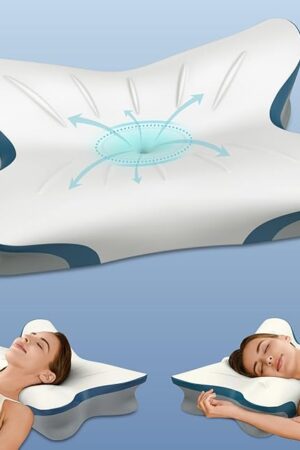Cervical Pillow for Neck Pain Relief - Ergonomic Neck Pillow for Sleeping Contour Memory Foam Pillows with Cooling Pillowcase, Orthopedic Bed Pillow for Side Back Stomach Sleepers