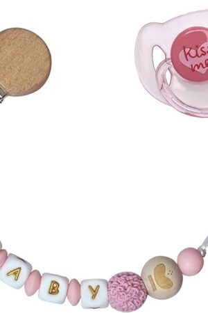 The Pink Style Reborn Baby Dolls Pacifier Clips Accessories,Pacifier Clip Chain with Magnetic Pacifier for Reborn Baby Dolls Feeding Toy Accessories for Kids Gift