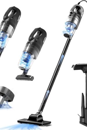 Corded Vacuum Cleaner, Super Power Suction Stick Vacuum Cleaners for Home, 6-in-1 Lightweight Hard Floor Vacuum Removable Handheld Vac, Portable Vacuum for Pet Hair