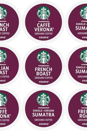 Dark Roast K-Cups Pod Sampler, Includes Starbucks Sumatra, French Roast, Cafe Verona, And Italian Roast, 20 Count