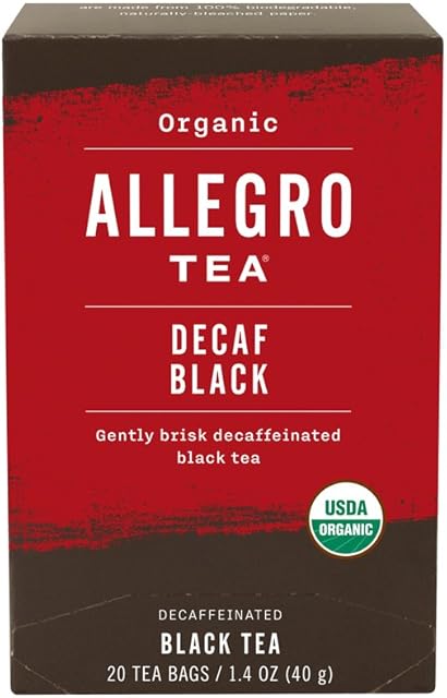 Allegro Tea, Organic Decaf Black Tea Bags, 20 ct