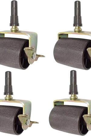 Bed Frame Wheels Rollers with Locking Bed Frame Casters Replacement with Socket Sleeve Insters for Bed Frame Socket Set of 4