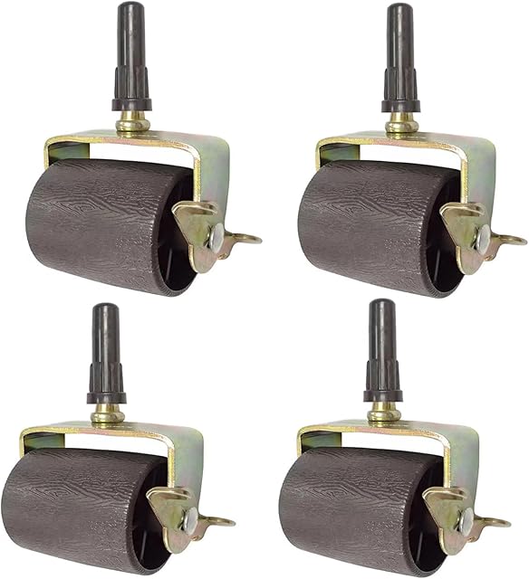 Bed Frame Wheels Rollers with Locking Bed Frame Casters Replacement with Socket Sleeve Insters for Bed Frame Socket Set of 4