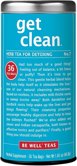 The Republic of Tea Get Clean – No.7 Herb Tea, No Caffeine, 36 Tea Bags