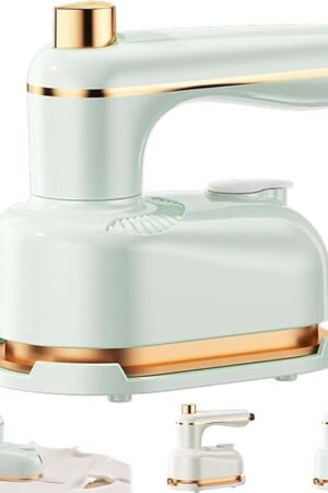 2-in-1 Travel Steamer Iron, Portable Steamer for Clothes, Fast 5-Second Heat Up Steaming Ironing, 180° Swivel Handle, 50ml Hidden Water Tank For Home And Dorm (Green)