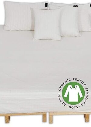 CONDUCTIVE Brand Grounding Sheet for Bed Organic Cotton Silver with Ground Connection Cord （52 x 27 inch, Original Color Sleeping Wellness Benefits Sleep Therapy
