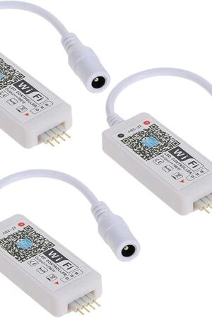 3 Pack Smart WiFi LED Controllers, RGB Led Strip Lights Wireless Control, Compatible with Alexa & Google Home & IFTTT, Free Magic Home App Control for Home Decoration TV Background Stair LED Lights