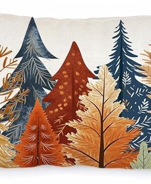 AACORS Fall Pillow Cover 12X20 Inch Watercolor Tree Decoration Holiday Farmhouse Autumn Pillow Case for Sofa Couch Decor AA728-12