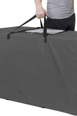 Cuddly Nest Folding Mattress Storage Bag - Heavy Duty Carry Case for Tri-Fold Guest Bed (Fits 6" Queen Mattress,Black)