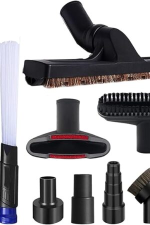 11 PCS Universal 1 1/4 Inch Vacuum Attachments Kit for Shop Vac Accessories with Vacuum Brush Attachments, Flexible Crevice Tool, Hose Adapters for 2 1/2" to 1 1/4" and 1 7/8" to 1" Hoses