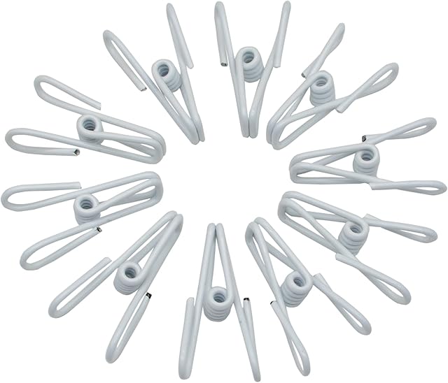 30 Pcs 2 Inch White Chip Clips, PVC Coating High Elasticity Strength Clothes Pins, Food Clips and Bag Clips