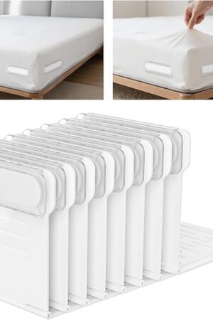 Bed Sheet Holders for Corners - 8Pcs USA Patented Heavy Duty Fitted Bedlock Sheet Holders Keep Sheets Firm & Tight,Secure All Mattress Edges and Corners,No Loose Sheets,Easy Installation