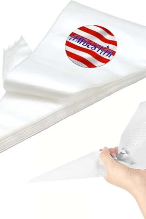 24 Inch Extra Large Piping Bags Disposable, Thickened 100Pcs Disposable Clear Plastic Icing Piping Bags, Food Grade Cake Decorating Bags for Dessert, Pastry, Cookies, Cupcake Decorating