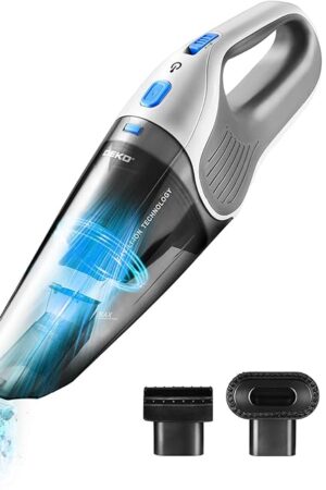 DEKOPRO Cordless Handheld Portable Vacuum Cleaner, Small Rechargeable with 8000PA Powerful Suction, Car Vacuum with Multi Accessories to Clean Home, Pet Hair and Car, White