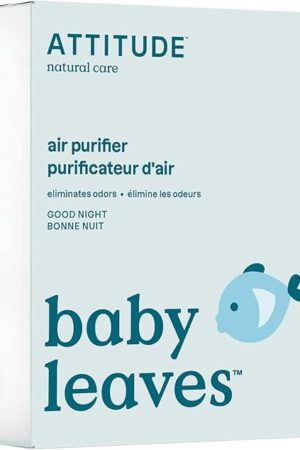 ATTITUDE Baby Air Purifier, Activated Carbon Freshener, Odor Remover, Plant and Mineral-Based, Vegan, Good Night, 8 Ounces
