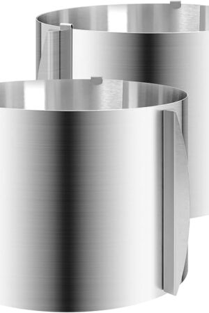2 Pcs 6-12 Inch Adjustable Cake Mold Ring, 5.91'' High, 6 to 12'' Adjustable Cake Ring Cake Baking Supplies Baking Rings Round Stainless Steel Bakeware Tools with Scaling DIY Baking Mold Tool