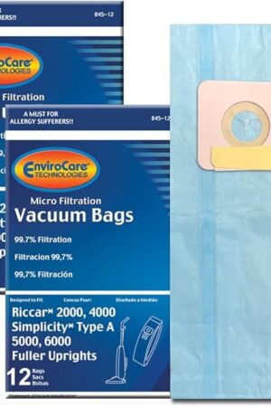 EnviroCare Replacement Micro Filtration Vacuum Cleaner Dust Bags for Riccar 2000, 4000 and Vibrance Series. Simplicity 5000, 6000 and Symmetry Type A 24 Bags