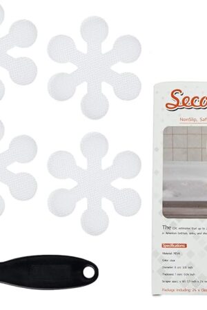 Bathtub Stickers Non-Slip, 24 PCS Safety Shower Treads Adhesive Appliques with Premium Scraper