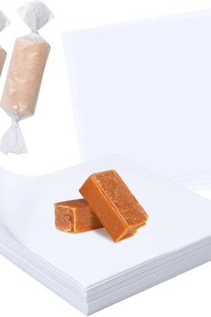 1000 Pieces Wax Candy Wrappers - Twisting Wax Paper Square Sheets 4.8x4.8inch - Caramel Candy Taffy Treats Lollipop Wrappers