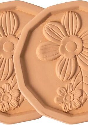 2 PCS Brown Sugar Saver Terracotta Brown Sugar Keeper Brown Sugar Softener Brown Sugar Container Disc for Food Storage Containers Reusable & Food Safe, Flower