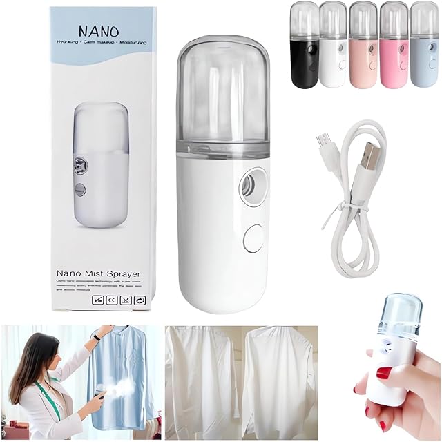 Easy Care Sunshine 15s Heat-Up Mini Travel Steamer - 2024 New Rechargeable Cordless Clothes Steamer Battery Operated Eco-friendly, Handheld Garment Fabric Steam Iron for Travel Home (1PC-White)