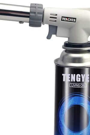 Blow Torch Kitchen Butane Lighter - Culinary Torch Chef Cooking Torch Professional Adjustable Flame with 360 Degree Inverted for Creme, Brulee, BBQ, Baking, Jewelry by TENGYES (Butane Not Included)