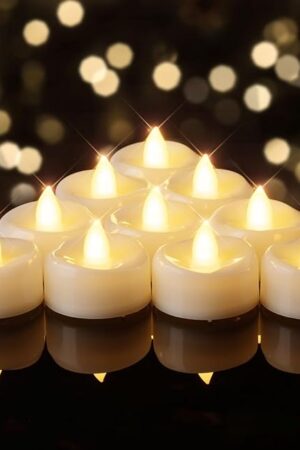 BEICHI Flameless Candles, 12/24/50/100/150 Pack Tea Lights Battery Operated, No Flickering Votive Candles LED Tea Lights for Halloween Christmas Wedding Home (12 Pack, Warm White)