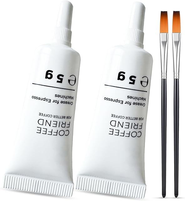 Espresso Machine Grease 2 Pack - Coffee Oil 5g Tube - Silicone Grease Maintenance Kit for Care and Maintenance of All Coffee Machines, Food Grade Grease for All Expresso Machines