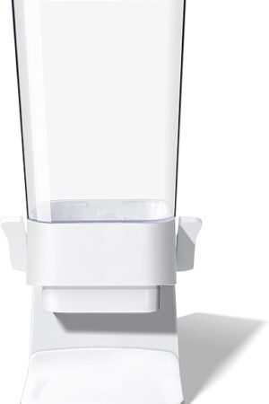 Cereal Dispenser Countertop, 5L Cereal Containers Storage Dispenser for Pantry, Large Dry Food Cereal Dispenser, Not Easy to Crush Cereal, Can Hold Oatmeal, Candy, Snack, Grain, Pet Food (White, 1Pc)