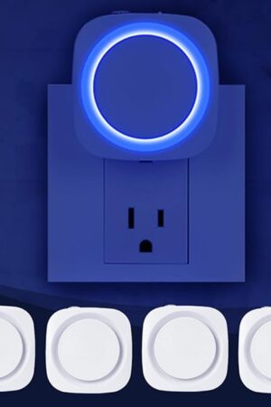 Blue Night Lights Plug in to Wall,4 Packs Dimmable Night Light with Auto Dusk to Dawn Sensor,Soft Glow Night Light for Bathroom, Bedroom,Hallway, Stairs, Kitchen,Blue