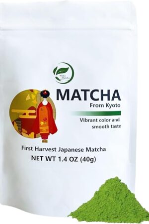 Wako Matcha, First Harvest Premium Uji Ceremonial Grade Matcha Powder, For Cafe-Quality Hot/Iced Matcha and Latte, Pure Matcha Green Tea for your Daily Morning Boost, Authentic Japanese, Unsweetened, Gluten-Free, 1.4 oz (40g)