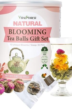 Blooming Tea Flowers Gift Set, 10 Unique Varieties Flowering Tea Balls, Individual Packing Handmade Blooming Balls for Anniversary, Valentine, Birthday