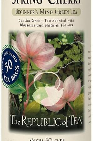 The Republic of Tea - Spring Cherry Green Tea, 50 Tea Bags, Sencha Green Tea