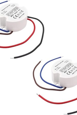12V LED Power Supply Driver, IP67 Waterproof Constant Voltage Transformer, 120VAC to 12V DC Converter for LED Strip Lights, Cabinet Lights, G4, MR11, MR16 Bulbs 15W 2-Pack