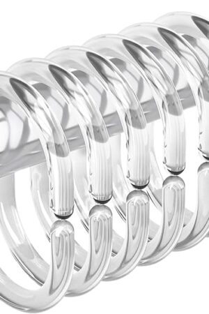 Amazer Plastic Shower Curtain Rings, Shower Curtain Hooks, 24 Pcs C Shaped Shower Hooks for Shower Curtain, Clear Shower Curtain Hooks for Bathroom