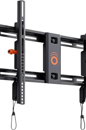 ECHOGEAR Wall Mount TV Bracket for TVs Up to 90" - Low Profile Design Tilts to Eliminate Glare - Includes Drilling Template & Can Be Leveled After Install - UL Listed for Safety