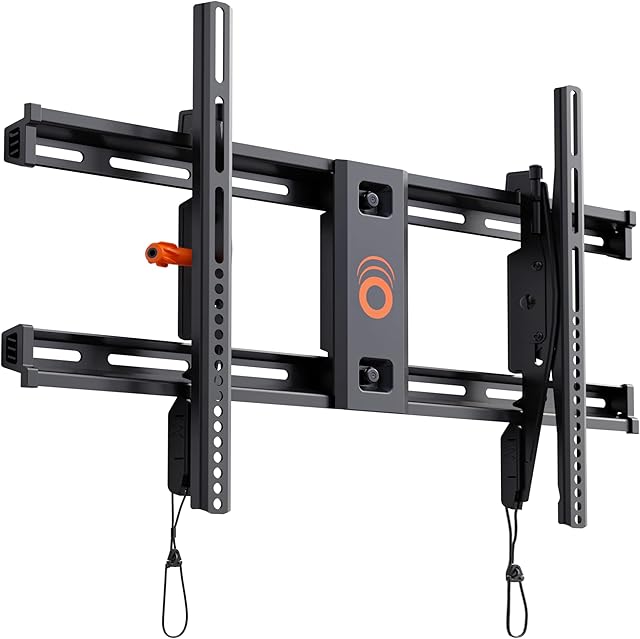ECHOGEAR Wall Mount TV Bracket for TVs Up to 90" - Low Profile Design Tilts to Eliminate Glare - Includes Drilling Template & Can Be Leveled After Install - UL Listed for Safety