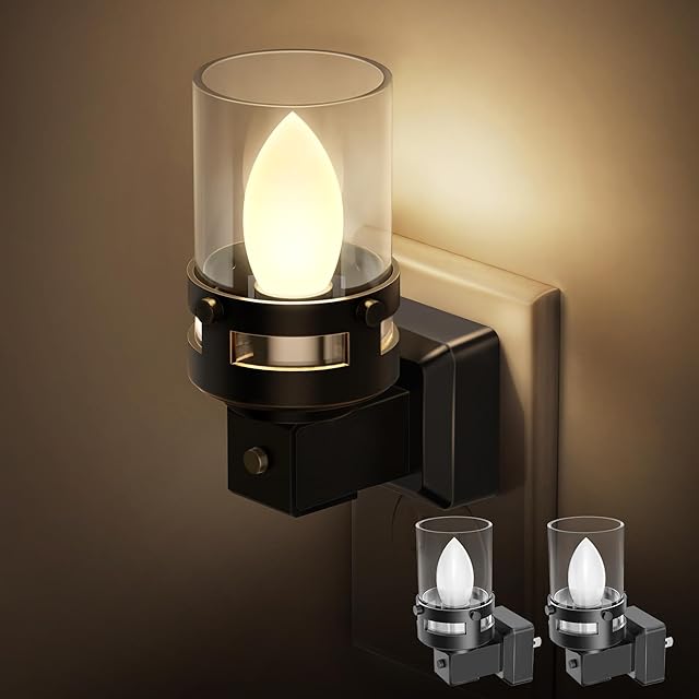 Briignite Candle Night Light 2 Pack 3000K Warm White