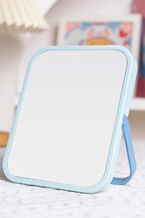 Desk Mirror, 6.7 Inch Vanity Mirror, Makeup Mirror with 1-Hanging Port, 1 Travel Makeup Mirror with U-Shaped Bracket for Makeup Desk ＆ Dressing Room (Green)