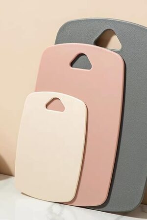Cutting Boards for Kitchen,Plastic Cutting Board Set of 3, Thick Chopping Boards for Meat, Veggies, Fruits, with Easy Grip Handle,Dishwasher Safe (Pink, 3Pcs)