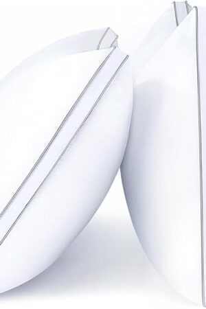 viewstar Pillows Queen Size Set of 2, Hotel Quality, Down Alternative Gusseted Bed Pillows for Side, Back, or Stomach Sleepers, White