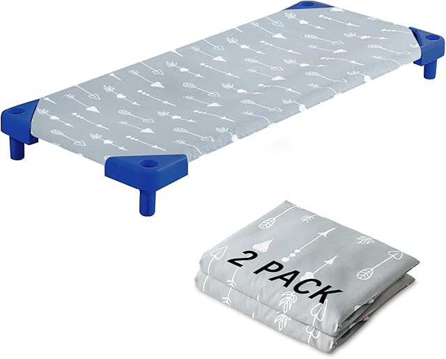 Cot Sheets for Daycare Standard Size 2 Pack, Children’s Naptime Cot Sheet,Breathable Microfiber Nap Sheet for Boys and Girls, 23" x 51"