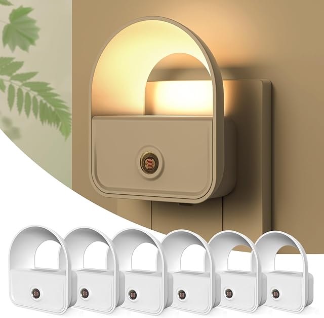 6 Pack Night Light Plug in, LED Nightlights with Smart Dusk to Dawn Nightlight, Plug into Wall Nightlights Suitable for Bedroom, Bathroom, Hallway, Kitchen, Stairs (Warm White)