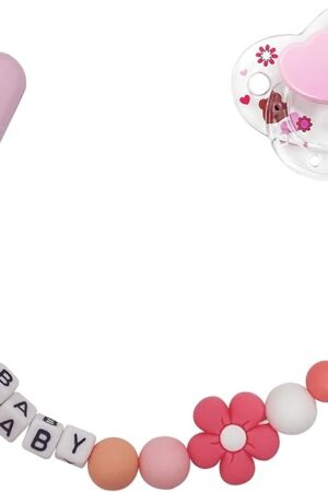 The Reborn Baby Dolls Pacifier Clips Accessories with Magnetic Pacifier Pink Style Magnetic Pacifier Clips for Kids Gift - A
