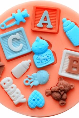 Baby Shower Fondant Mold Silicone Candy Silicone Candy Molds Cake Decorating Tools, Small, Pink