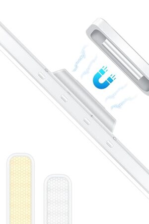 WILLED 3W Magnetic Light Bar, Eye-Friendly Makeup Lighting, 2000mah Vanity Lights for Mirror with Battery Display, Button Control Rechargeable Light Bar for Cabinet, Closet, Bathroom and Desk